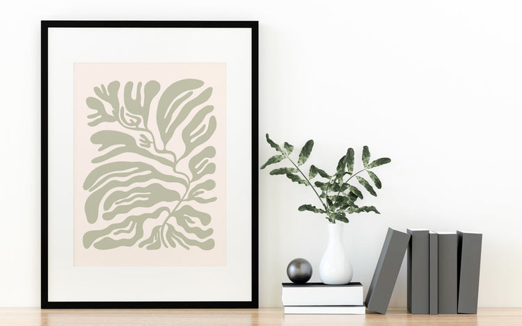 Sage Green Abstract Pattern Print