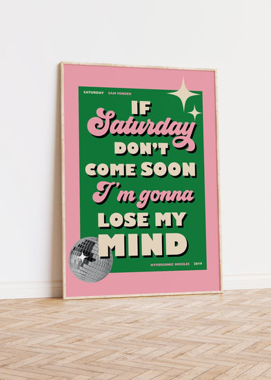 Sam Fender Saturday Lyrics Print