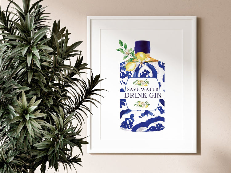 Save Water, Drink Gin Wall Art Print