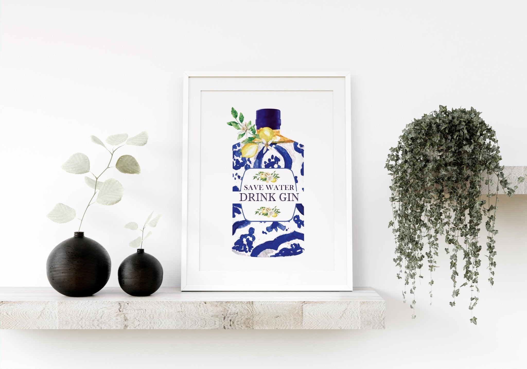 Save Water, Drink Gin Wall Art Print