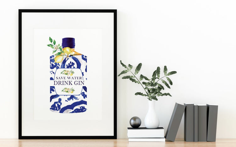 Save Water, Drink Gin Wall Art Print