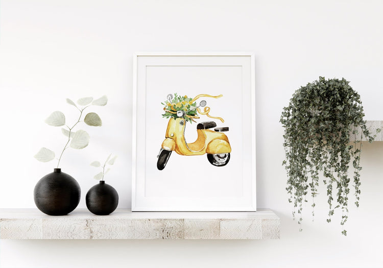 Scooter Illustration Print