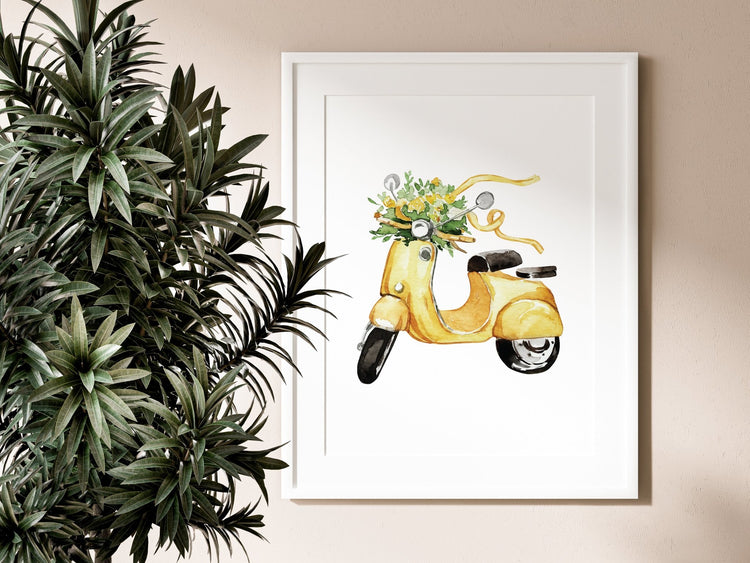 Scooter Illustration Print