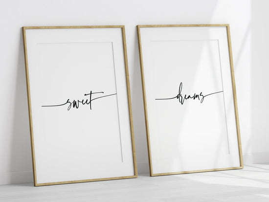 Sweet Dreams Bedroom Wall Print Set