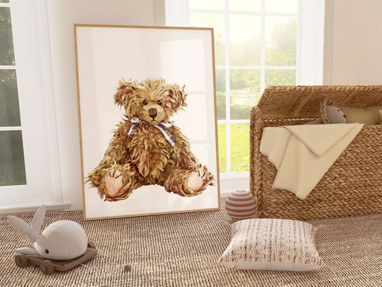 Teddy Bear Neutral Nursery Print