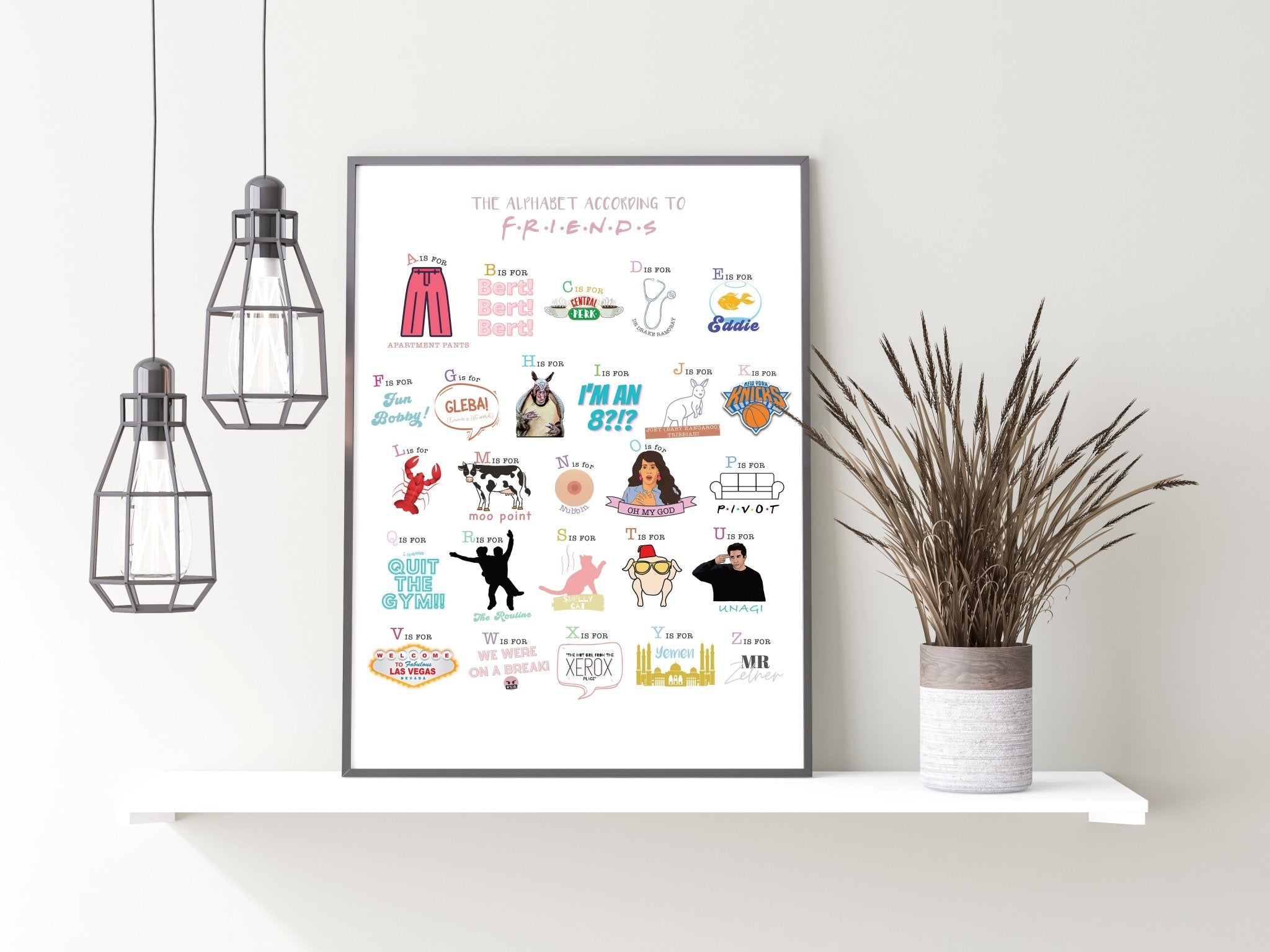 The A-Z of Friends TV Show Print