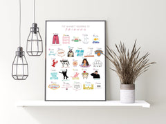 The A-Z of Friends TV Show Print