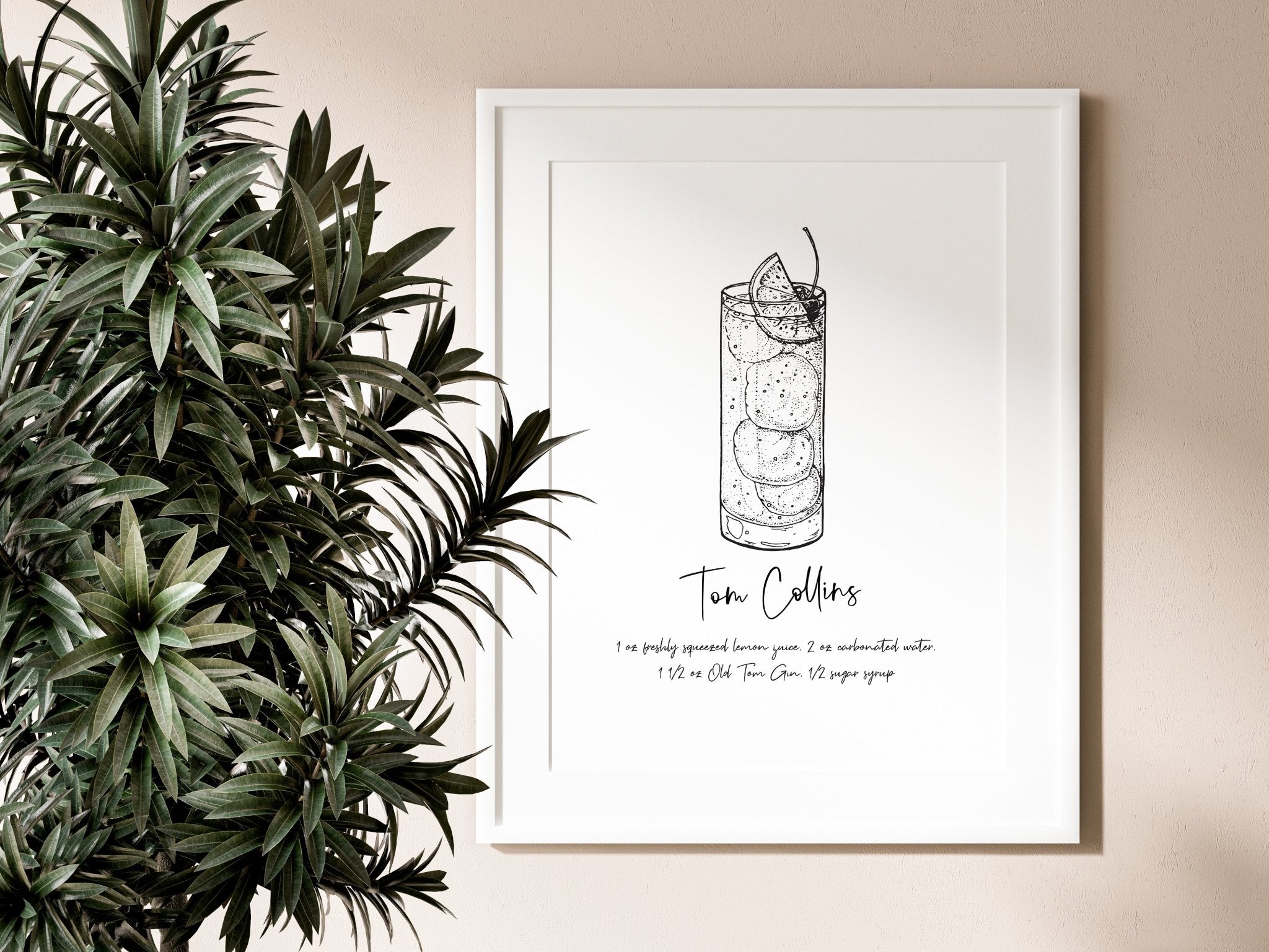 Tom Collins Cocktail Recipe Print
