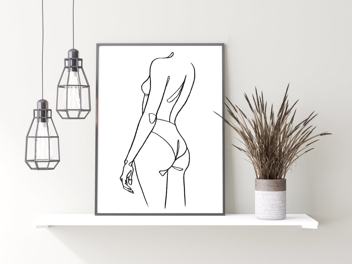 Underwear Line Drawing Print
