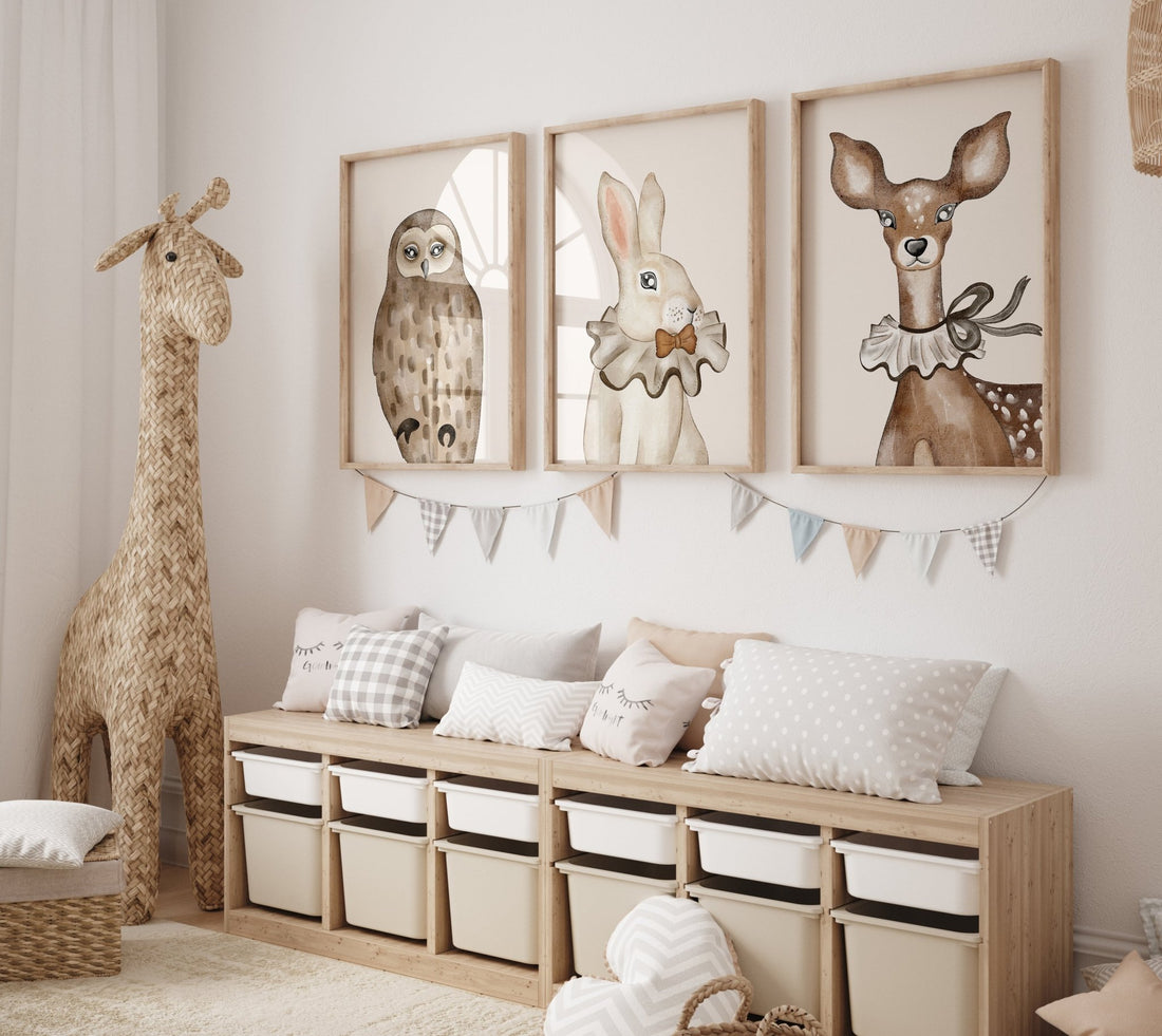 Woodland Animal Nursery Décor Set of 3 | Unique Wall Art from Moonshine ...