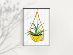 Yellow Hanging Plant Print Kitchen Artwork