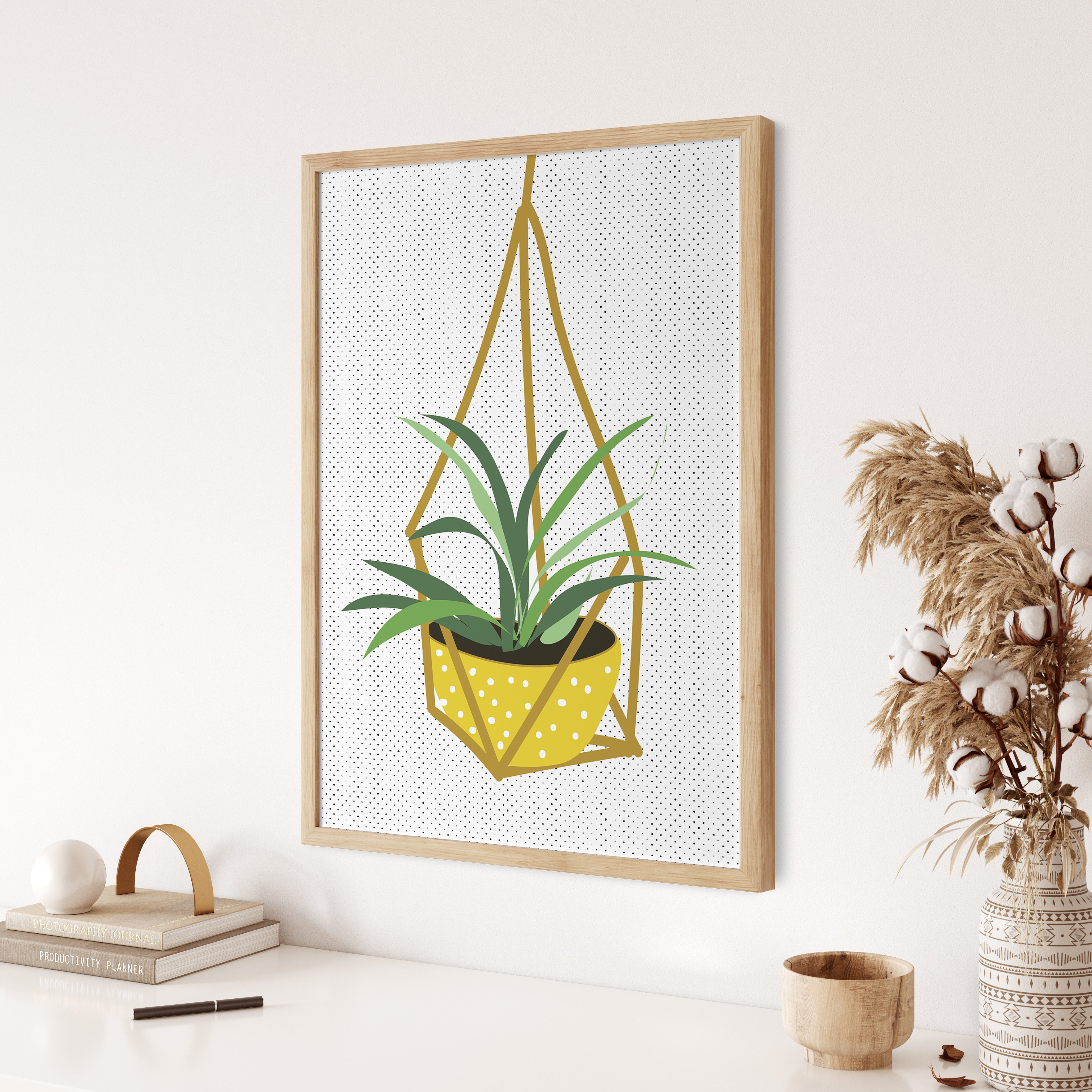 Yellow Hanging Plant Print.