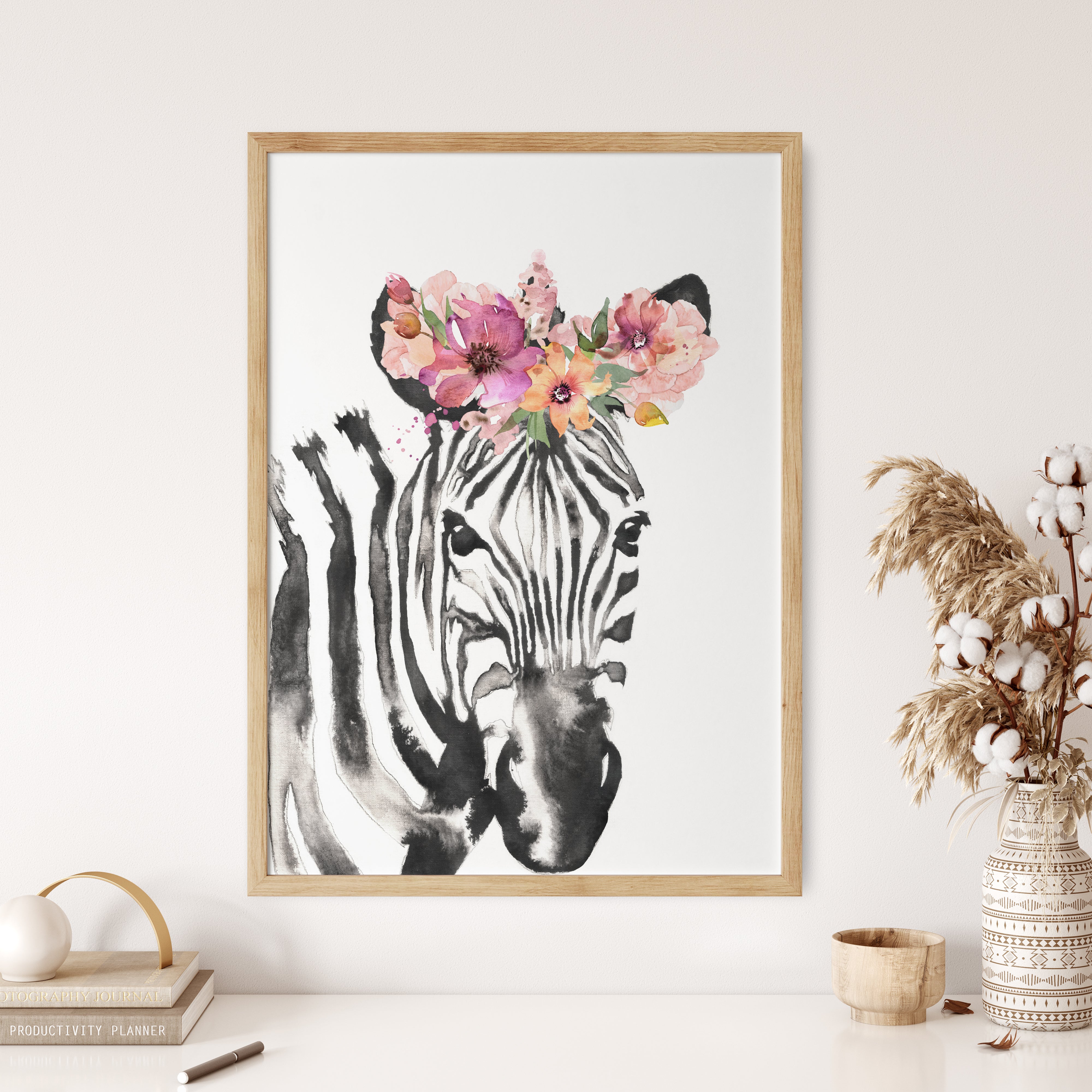 Flower Crown Zebra Print.